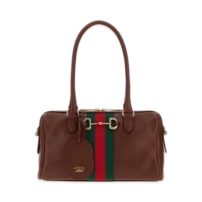 GUCCI Women's Leather Medium Borsetto Handbag "Brown/Chocolate"