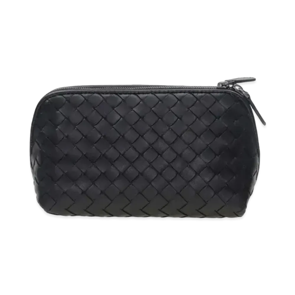 Bottega Veneta Intrecciato Lambskin Cosmetic Pouch "Black"