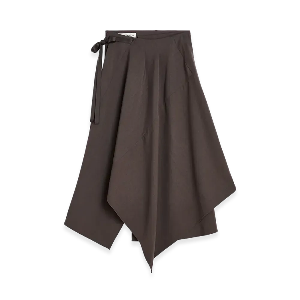 OUR LEGACY Women's Spinnaker Skirt "Chocolate Plum Rustic Lyocell"