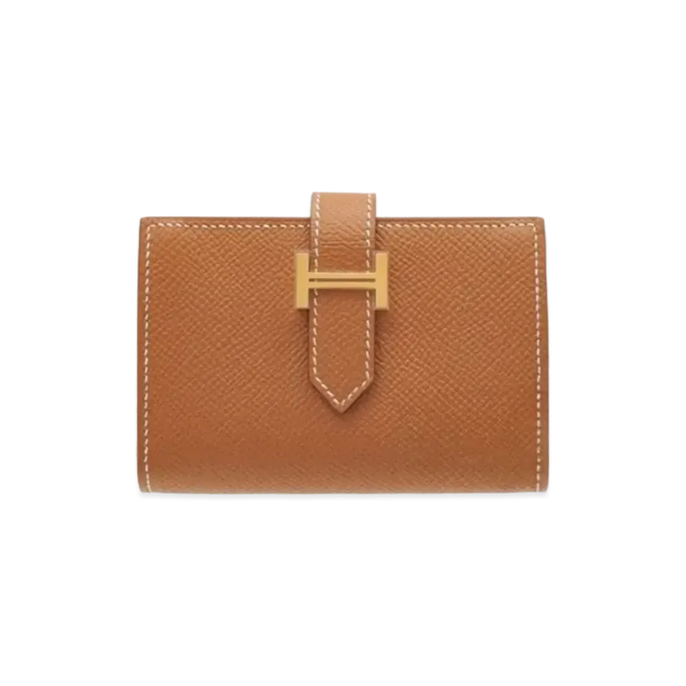 Hermes Bearn Mini Veau Epsom "Gold/Gold"