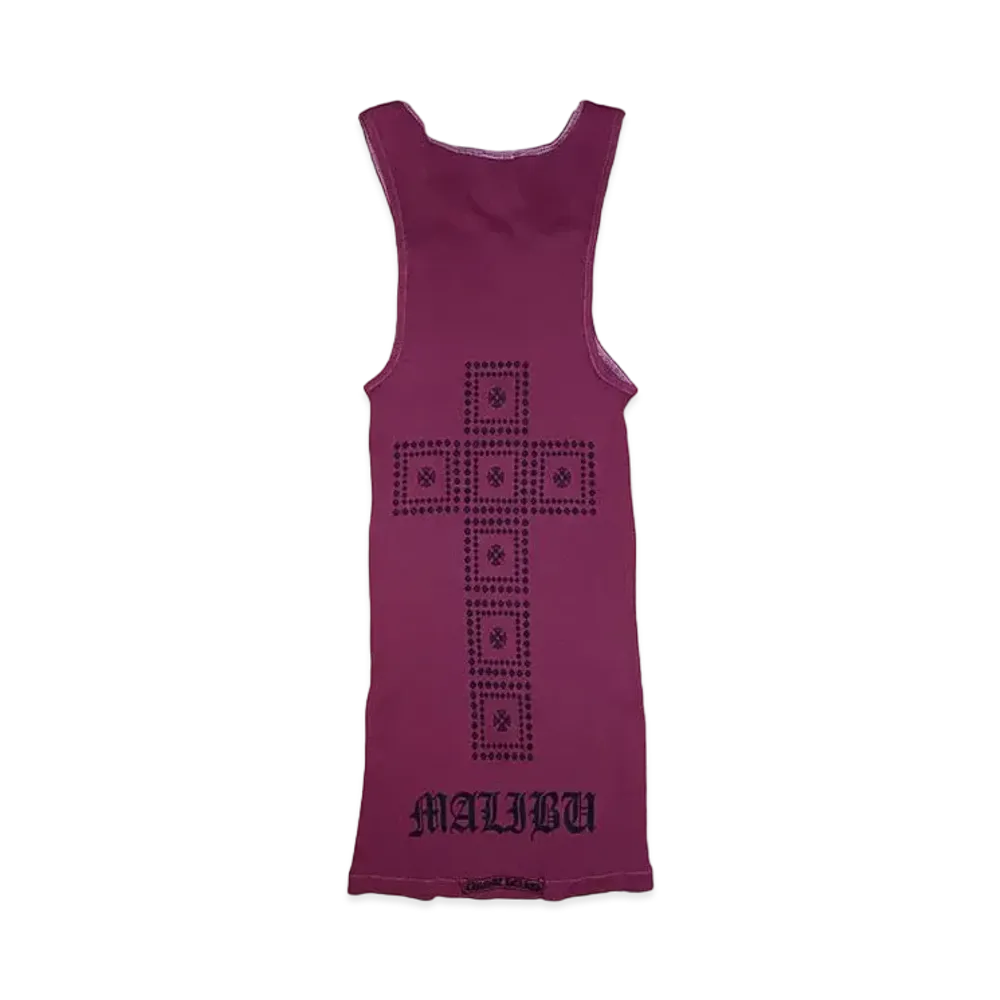 Chrome Hearts Malibu Exclusive Cross Tank Top "Burgundy"