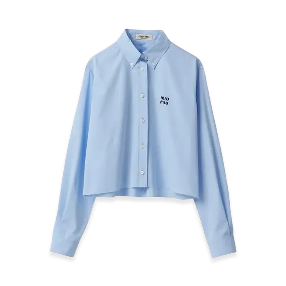 MIU MIU Women's Poplin Shirt "Light Blue"