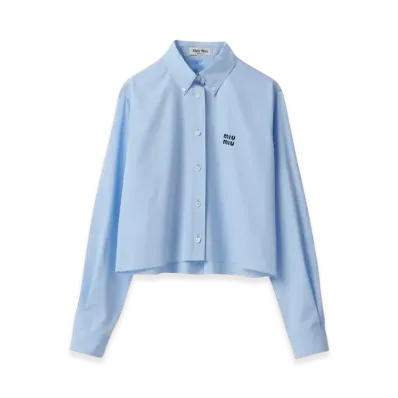 MIU MIU Women's Poplin Shirt "Light Blue"