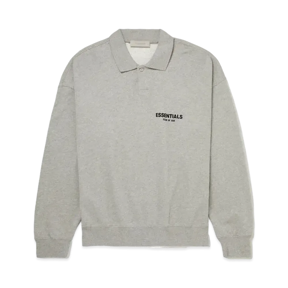 FEAR OF GOD ESSENTIALS Logo Flocked Cotton Jersey Polo Shirt "Dark Oatmeal"