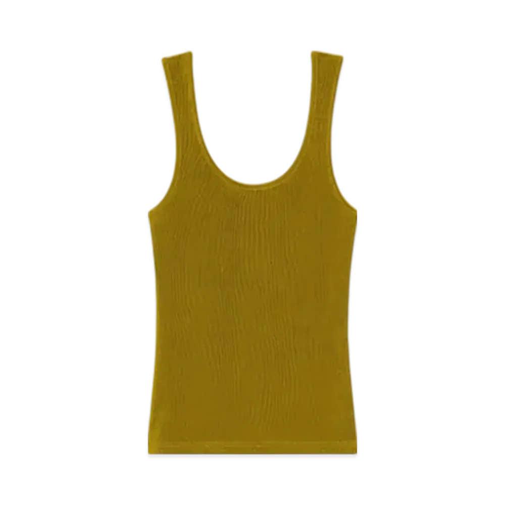 AMI PARIS Light Shiny Ribbed Jersey Tank Top "Riken"