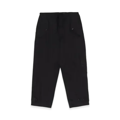 WILDSIDE YOHJI YAMAMOTO Cotton Chino Flap Pocket Drawstring Pants "Black"