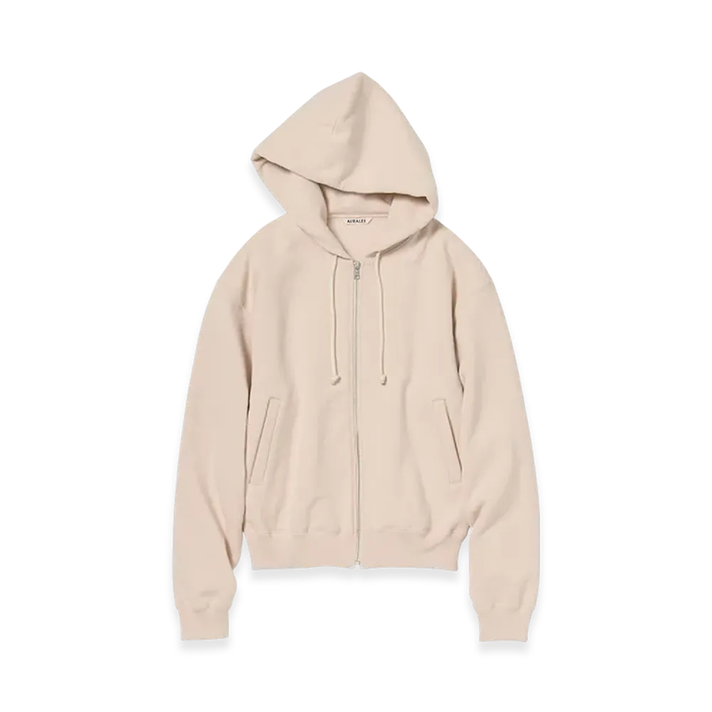 AURALEE Smooth Soft Bd Sweat Zip Parka Woman "Dusty Pink"