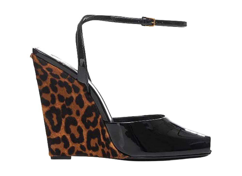 Saint Laurent Women's Wedge Sandals "Black"