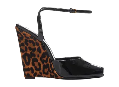 Saint Laurent Women's Wedge Sandals "Black"