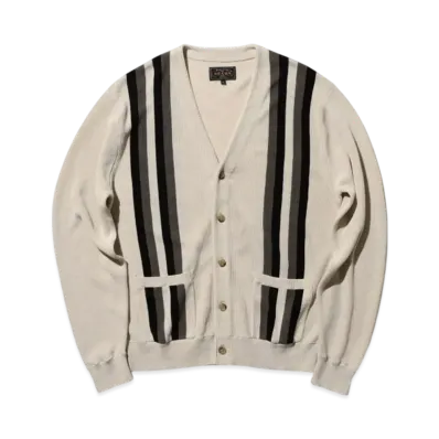 BEAMS Cardigan Stripe "Beige"