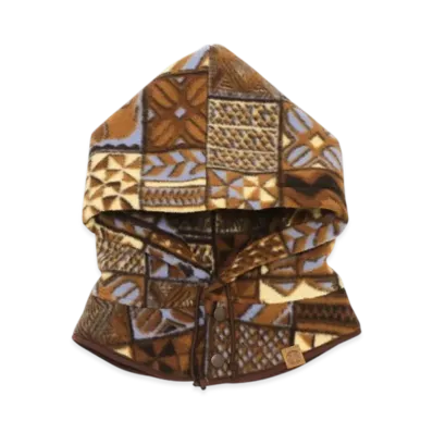 STARBUCKS STAND by BEAMS All Over Print Fleece Balaclava "Brown"