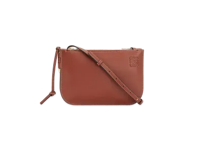 LOEWE Gate Double Zip Pouch In Soft Calfskin "Rust Color"