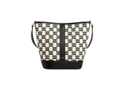 CELINE Small Bucket In Textile With Triomphe Embroidery "Black"