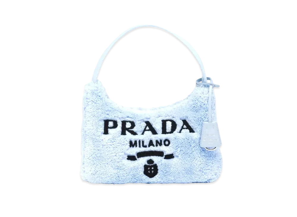 PRADA Re-Edition 200 Terry Mini Bag "Light Blue/Black"