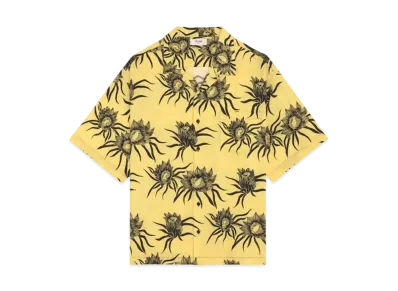 CELINE Loose Hawaiian Shirt / Printed Viscose "Yellow/Black"