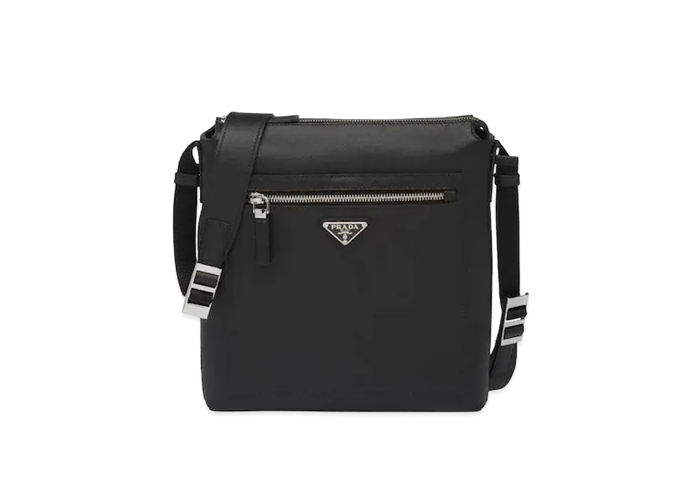 PRADA Saffiano Leather Cross-Body Bag "Black"