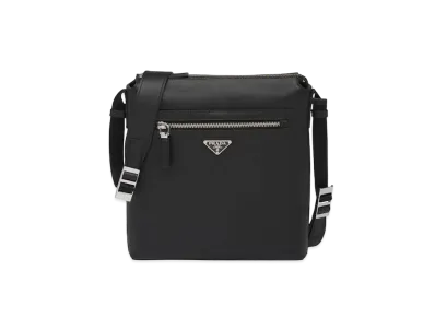 PRADA Saffiano Leather Cross-Body Bag "Black"