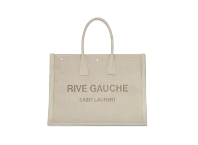 Saint Laurent Rive Gauche Large Tote Bag In Canvas "Light Shell"