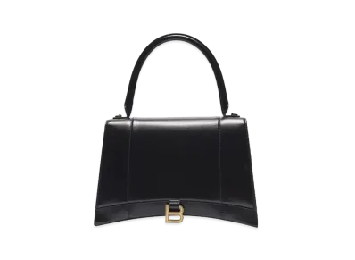 BALENCIAGA Women's Hourglass Medium Top Handle Bag "Black"