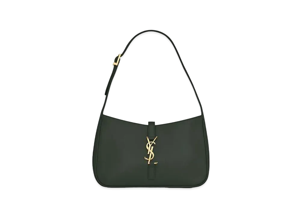 SAINT LAURENT Le 5 A 7 Hobo Bag In Smooth Leather "Dark Green"