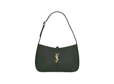 SAINT LAURENT Le 5 A 7 Hobo Bag In Smooth Leather "Dark Green"