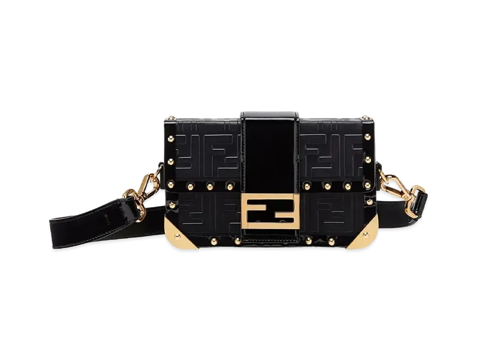 FENDI Baguette Trunk Small Leather Bag "Black"