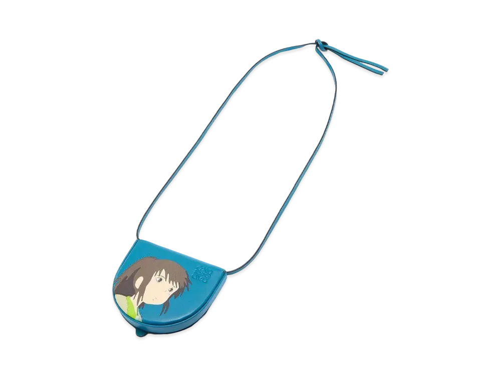 LOEWE x Spirited Away Chihiro Small Heel Pouch In Soft Calfskin "Lagoon Blue"
