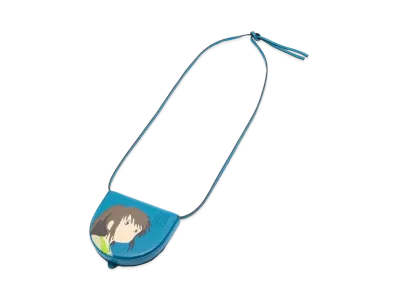 LOEWE x Spirited Away Chihiro Small Heel Pouch In Soft Calfskin "Lagoon Blue"