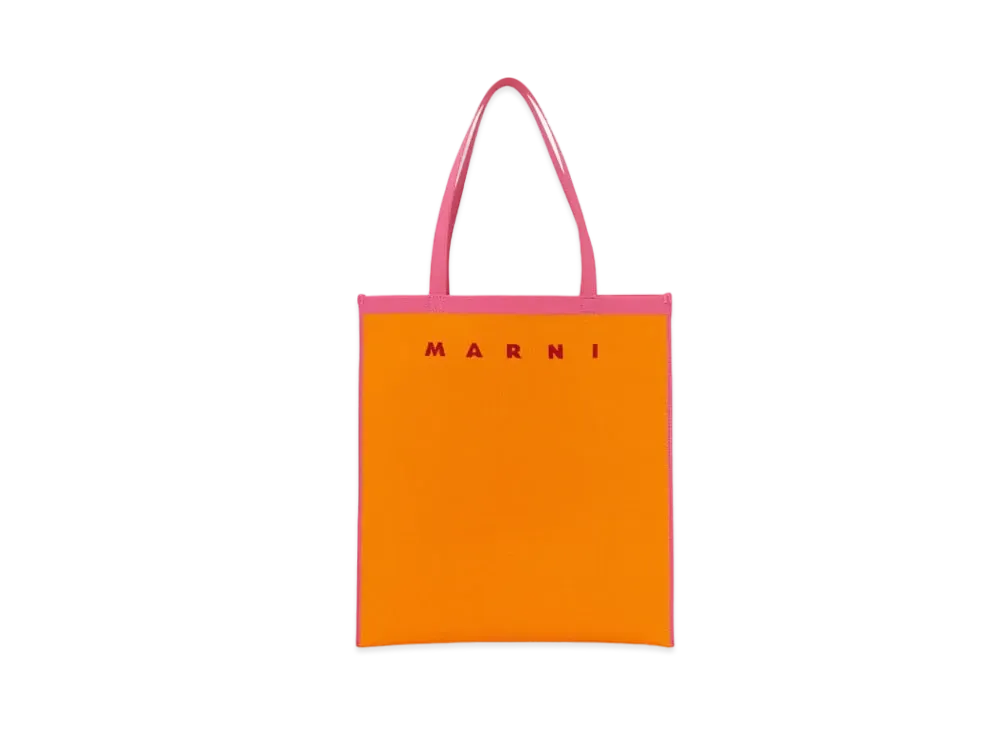 Marni Orange & Pink Jacquard Bag "Light Orange/Fuchsia"