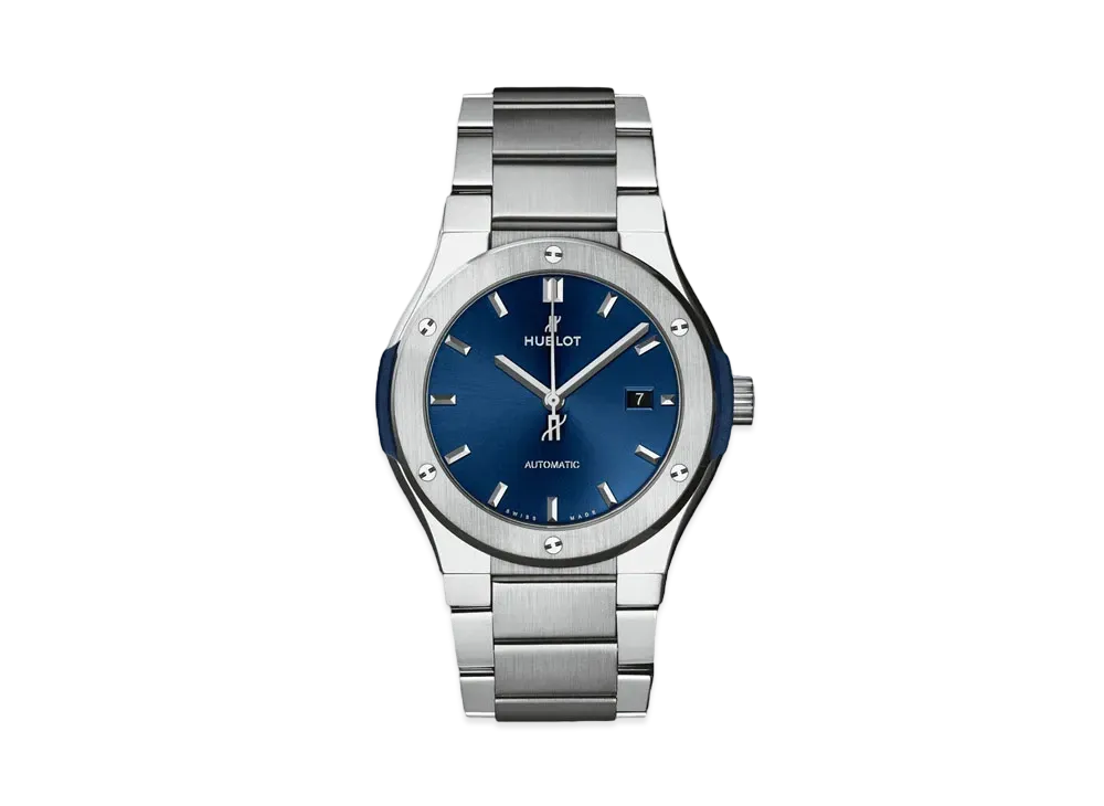 HUBLOT Classic Fusion Blue Titanium Bracelet 42mm