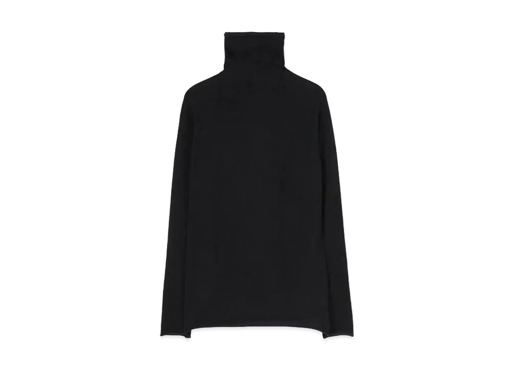 Yohji Yamamoto Y's WOOL PLAIN STITCH HIGH NECK KNIT "Black"