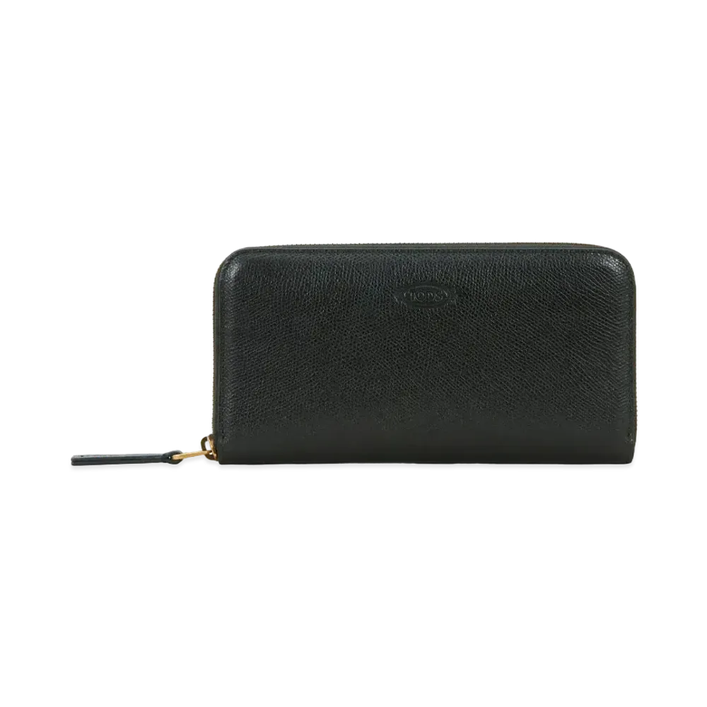 TOD'S Wallet In Leather "Black/Green"