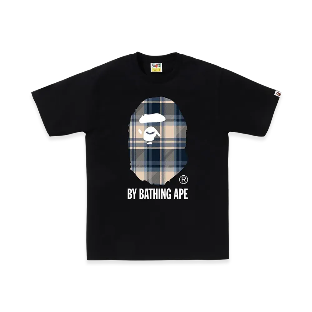 A BATHING APE Bape Check By Bathing Ape Tee "Black/Blue"