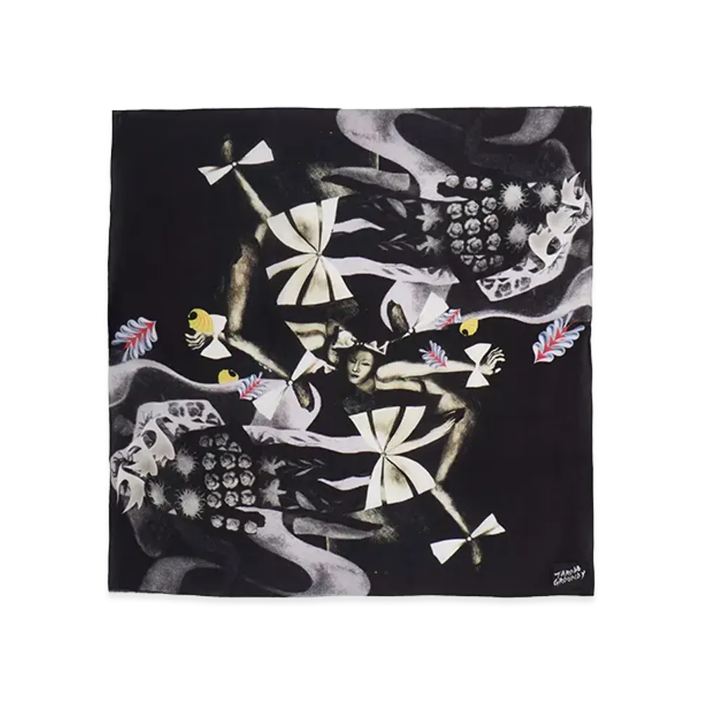 Ground Y x Taro Okamoto Graphic-print scarf Collage Type:A "Black"