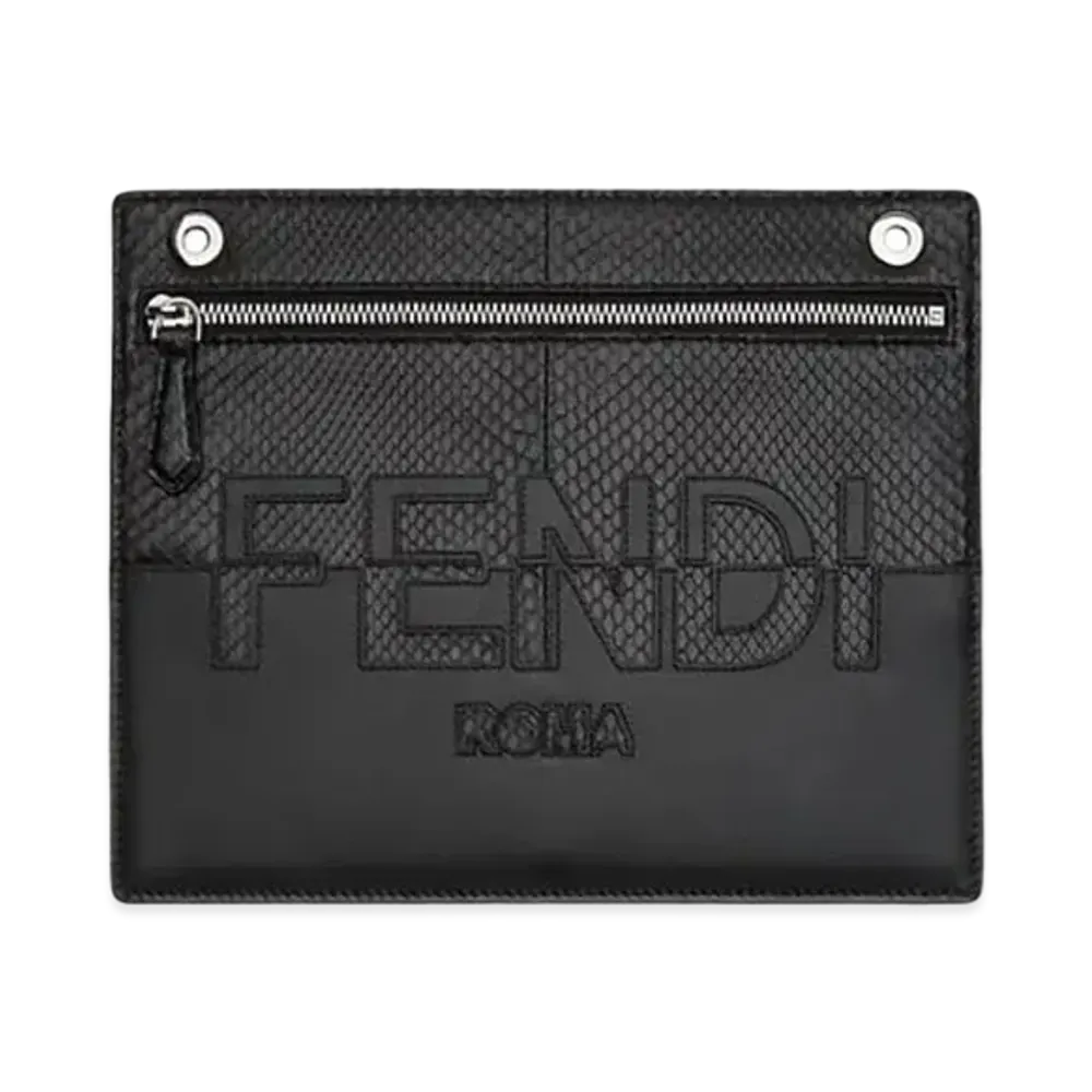 FENDI Peak Boo Pocket Leather Pocket "Black"