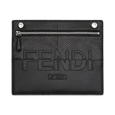 FENDI Peak Boo Pocket Leather Pocket "Black"