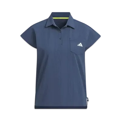 adidas Golf Seersucker Short Sleeve Polo Shirt "Collegiate Navy/Wonder Silver"