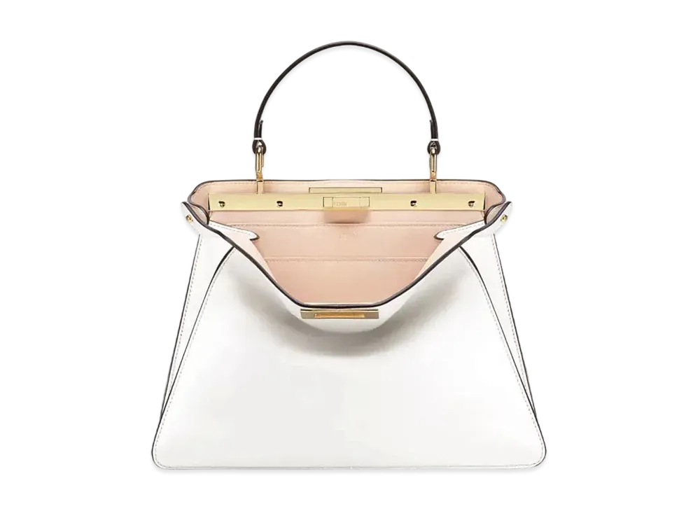 FENDI Peekaboo Iseeu Medium Leather Bag "White"