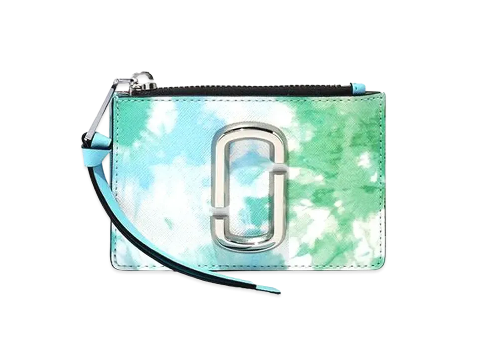 Marc Jacobs The Snapshot Tie Dye Top Zip Multi Wallet "Blue Multi"