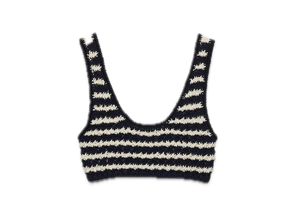 PRADA Cotton Crochet Cropped Top "Blue"