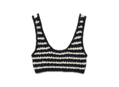 PRADA Cotton Crochet Cropped Top "Blue"