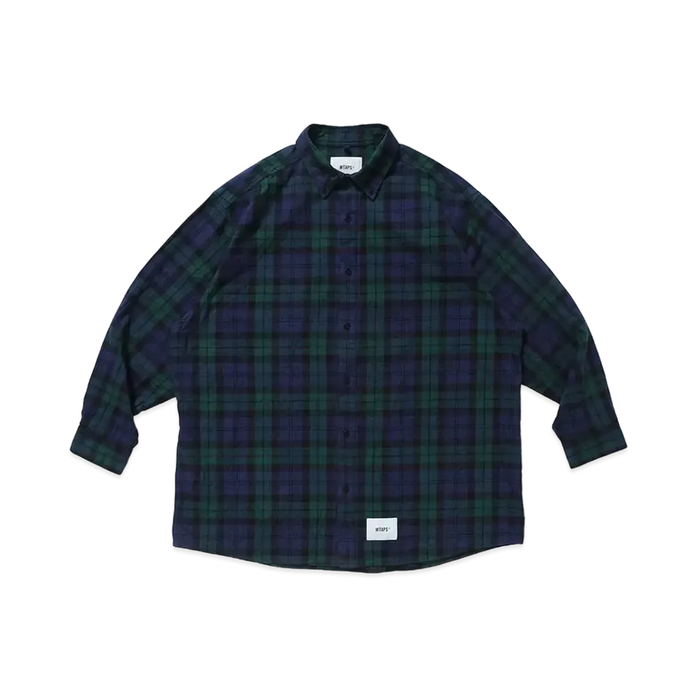 WTAPS Bd 02 / LS / Cotton. Flannel. Textile "Green"