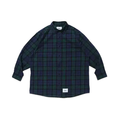 WTAPS Bd 02 / LS / Cotton. Flannel. Textile "Green"