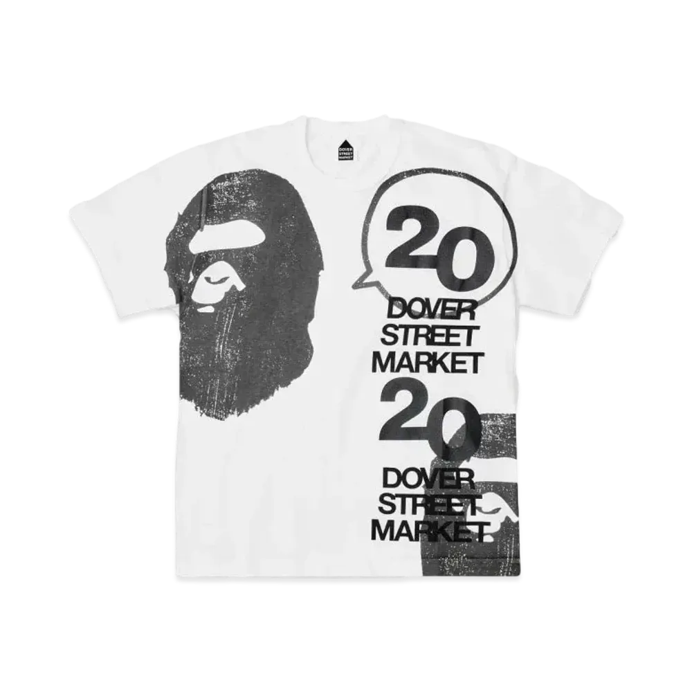 Dover Street Market London x A BATHING APE 20th Anniversary Tee "White"