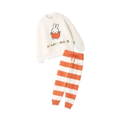 GELATO PIQUE x Dick Bruna Junior Baby Moko Jacquard Pullover & Long Pants Set "Cream"