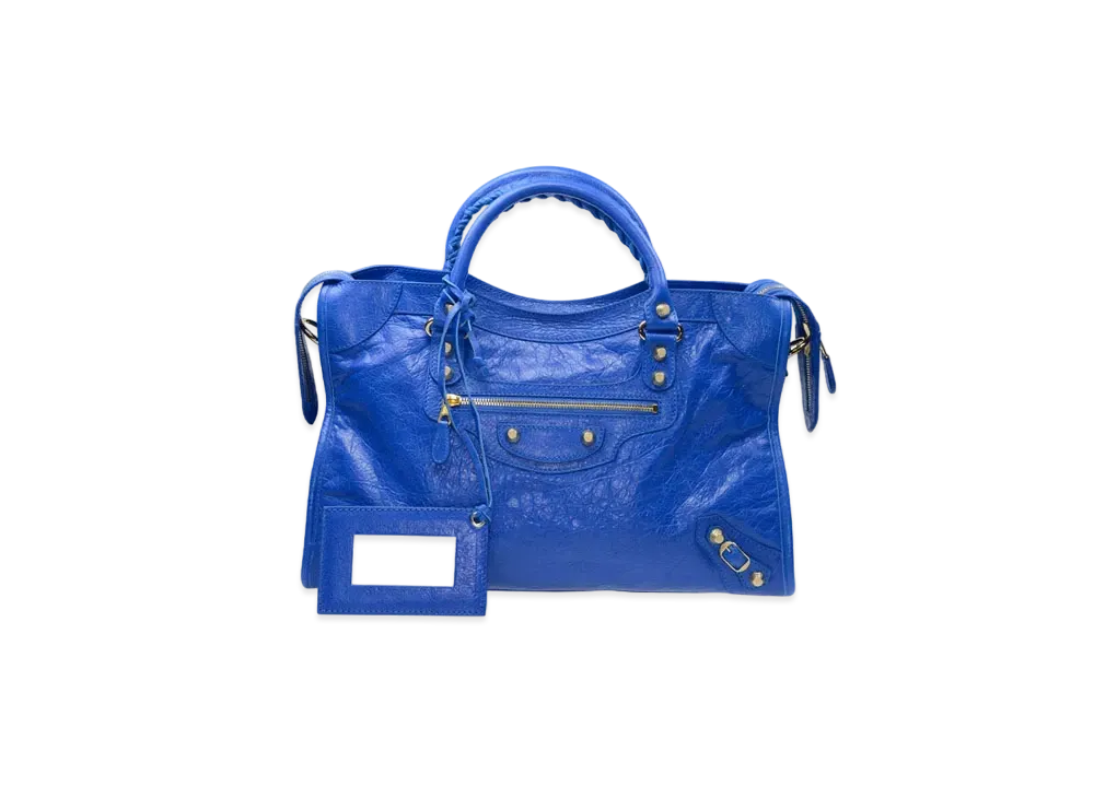 BALENCIAGA Handbag Lambskin "Blue"