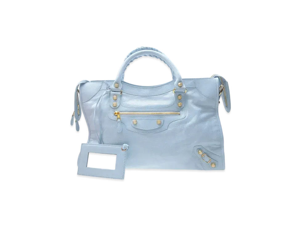 BALENCIAGA Giant City Handbag Lambskin "Light Blue"