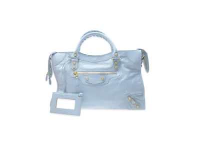 BALENCIAGA Giant City Handbag Lambskin "Light Blue"