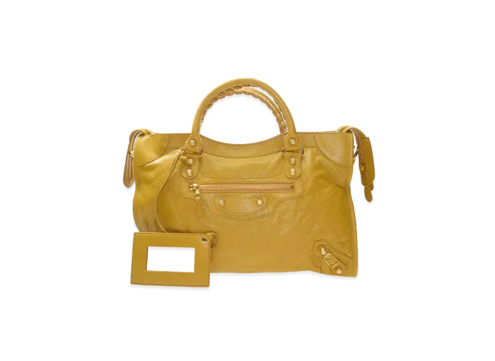 BALENCIAGA Handbag Lambskin "Yellow"
