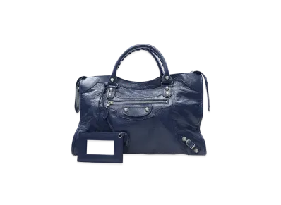 BALENCIAGA Handbag Lambskin "Blue"